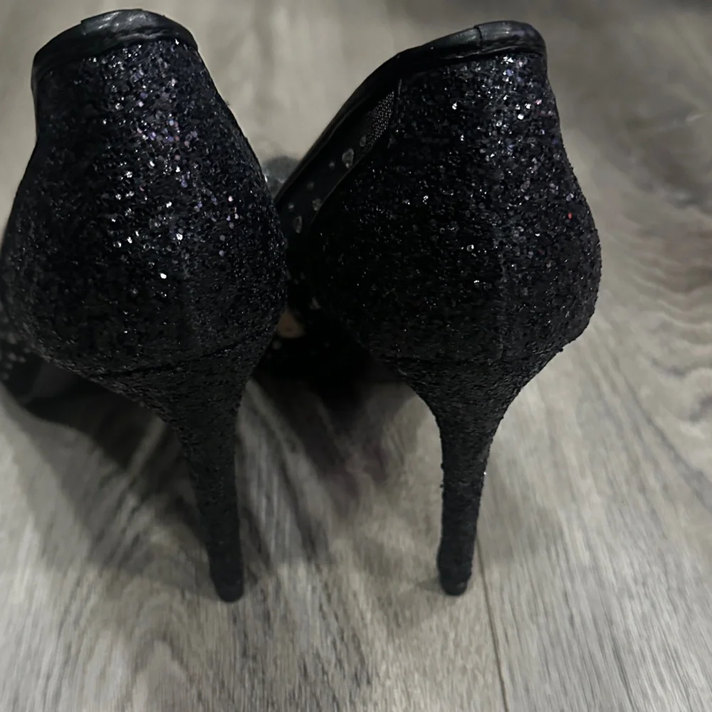 BCBGeneration Black Rhinestone Heels - Picture 3 of 9